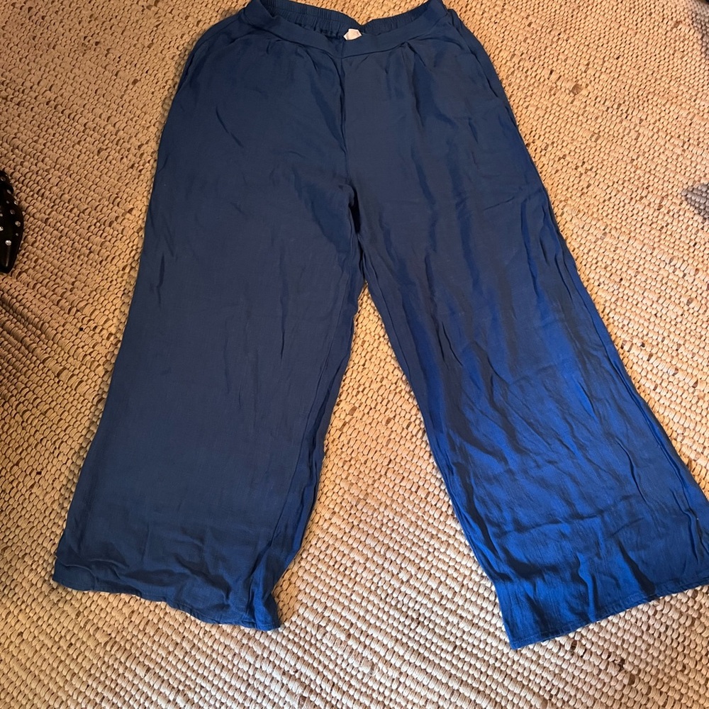 Stylish Blue Wide-Leg Pants